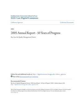 2005 Annual Report - 50 Years of Progress Bay Area Air Quality Management District