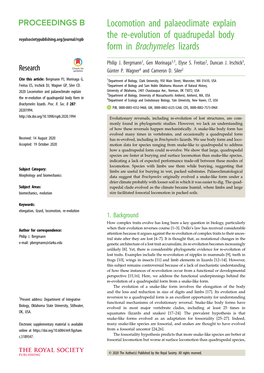 Locomotion and Palaeoclimate Explain the Re-Evolution Of