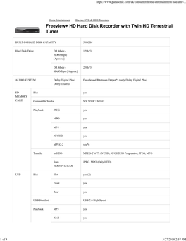 Freeview+ HD Hard Disk Recorder with Twin HD Terrestrial Tuner