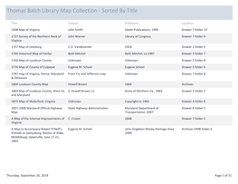 Thomas Balch Library Map Collection - Sorted by Title