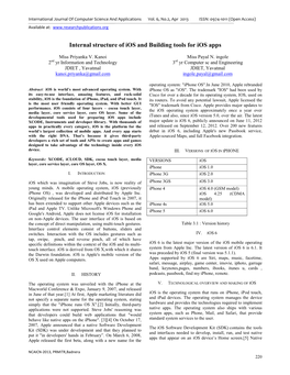 Internal Structure of Ios and Building Tools for Ios Apps