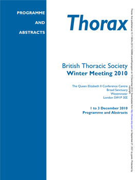 British Thoracic Society Winter Meeting 2010