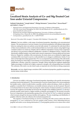 And Mg-Treated Cast Iron Under Uniaxial Compression