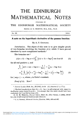 A Note on the Logarithmic Derivative of the Gamma Function