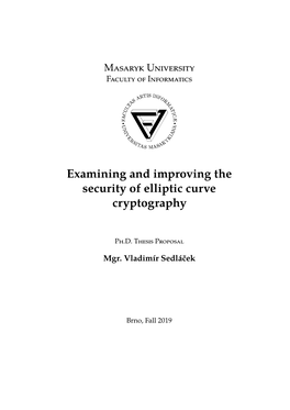 Examining and Improving the Security of Elliptic Curve Cryptography