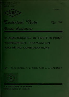 Characteristics of Point-To-Point Tropospheric Propagation and Siting Considerations