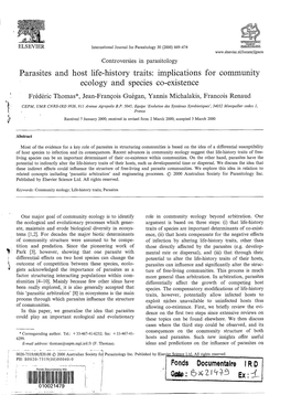 Parasites and Host Life-History Traits