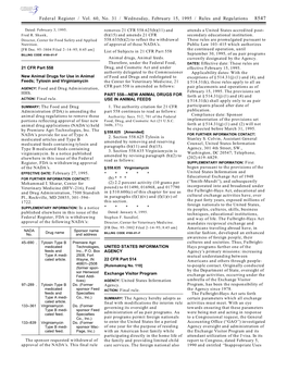 Federal Register / Vol. 60, No. 31 / Wednesday, February 15, 1995 / Rules and Regulations 8547