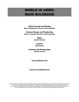 World in Arms: Main Rulebook