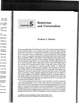 Relativism and Universalism