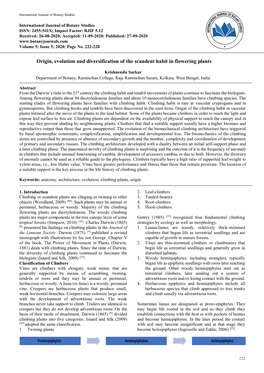 Origin, Evolution and Diversification of the Scandent Habit in Flowering Plants