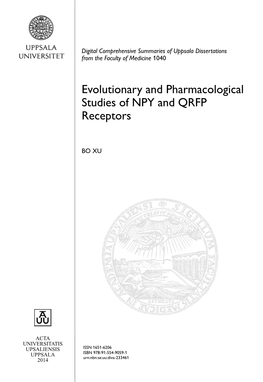 Evolutionary and Pharmacological Studies of NPY and QRFP Receptors