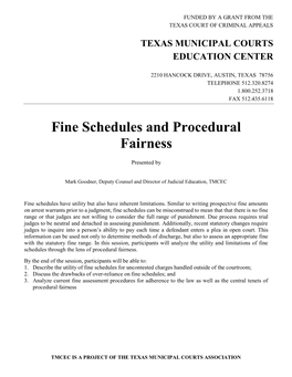 Fine Schedules and Procedural Fairness