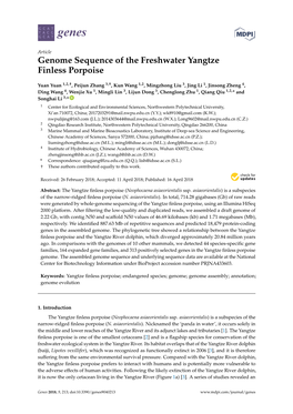 Genome Sequence of the Freshwater Yangtze Finless Porpoise