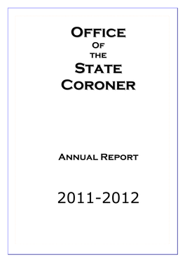 Office State Coroner 2011-2012