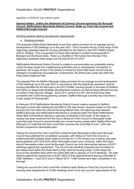 Classification: NULBC PROTECT Organisational Classification: NULBC PROTECT Organisational Joint Plan Area’S Requirement of 27,800 Dwellings