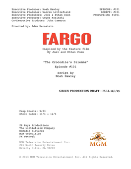 Fargo #101 Production Draft