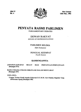 Penyata Rasmi Parlimen Parliamentary Debates