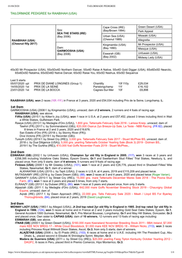 TAILORMADE PEDIGREE for RAABIHAH (USA)