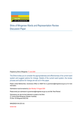 2020 Ward and Representation Review