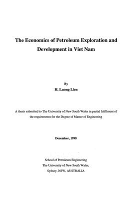 The Economics of Petroleum Exploration and Development in Viet Nam