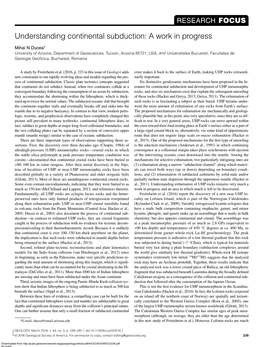 Understanding Continental Subduction: a Work in Progress