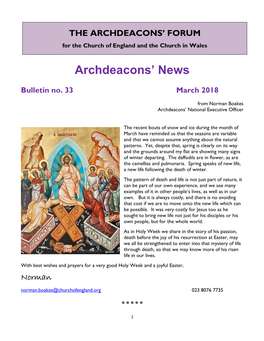 National Archdeacons' Forum Mailing