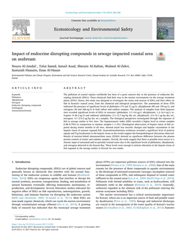 Impact of Endocrine Disrupting Compounds in Sewage Impacted