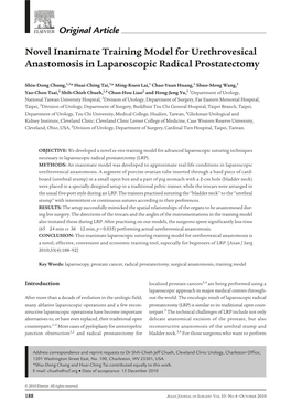 Novel Inanimate Training Model for Urethrovesical Anastomosis in Laparoscopic Radical Prostatectomy