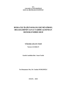 Bursa Ile Ilgili Osmanli Devri Görsel Belgelerinin Sanat