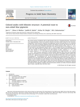 Colored Oxides with Hibonite Structure: a Potential Route to Non-Cobalt Blue Pigments