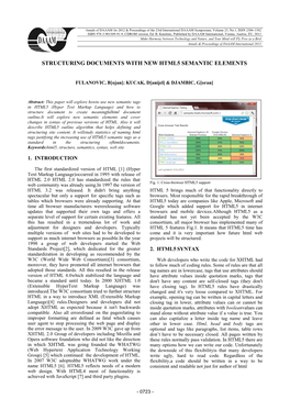 Structuring Documents with New Html5 Semantic Elements