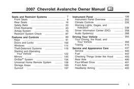 2007 Chevrolet Avalanche Owner Manual M