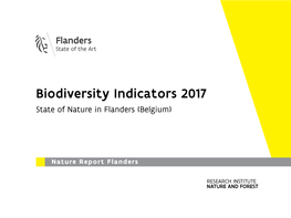 Biodiversity Indicators 2017 State of Nature in Flanders (Belgium)