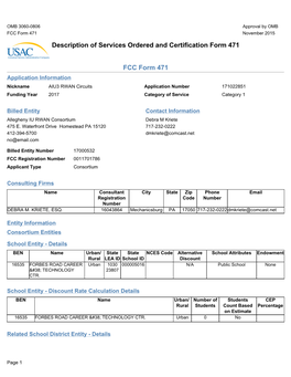 171022851 Funding Year 2017 Category of Service Category 1