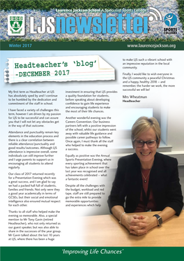 Headteacher's 'Blog'