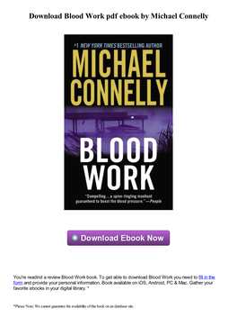 Download Blood Work Pdf Ebook by Michael Connelly