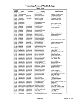 Tishomingo NWR Moth List