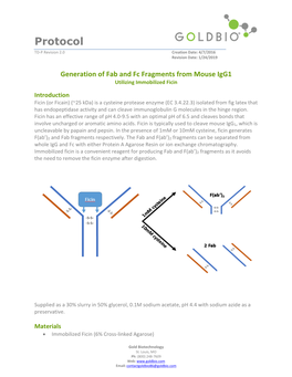 M Generation of Fab and Fc Fragments from Mouse Igg1