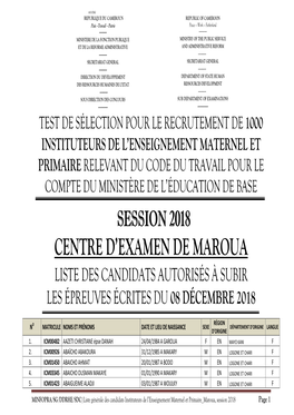 Centre D'examen De Maroua