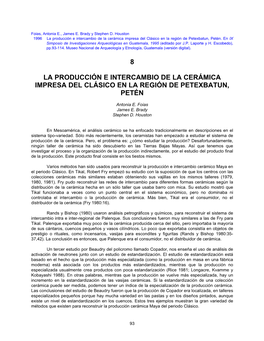 8 La Producción E Intercambio De La Cerámica Impresa Del Clásico En La Región De Petexbatun, Petén