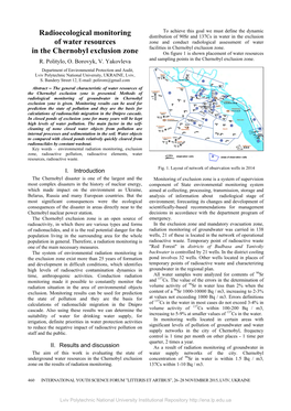 Radioecological Monitoring of Water Resources in the Chernobyl Exclusion Zone