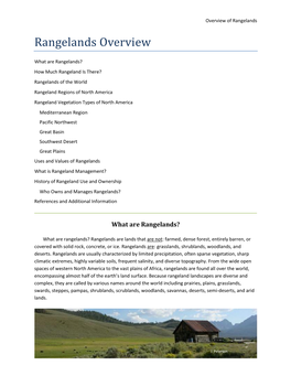 Rangelands Overview