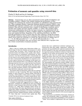 Estimation of Moments and Quantiles Using Censored Data