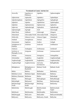 Antrim Townlands Geographical Index Table Adobe PDF (307.61