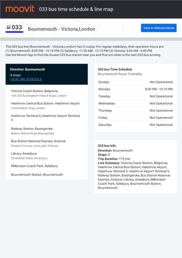 033 Bus Time Schedule & Line Route