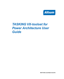 TASKING VX-Toolset for Power Architecture User Guide
