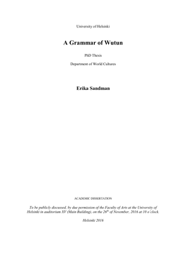 A Grammar of Wutun