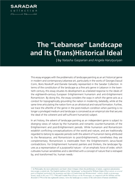 Lebanese” Landscape and Its (Trans)Historical Ideal | by Natasha Gasparian and Angela Harutyunyan