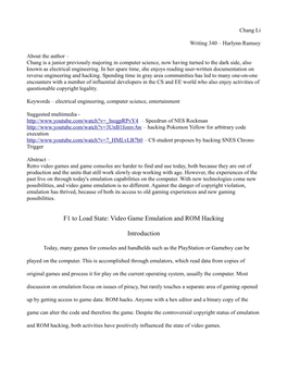 Video Game Emulation and ROM Hacking Introduction